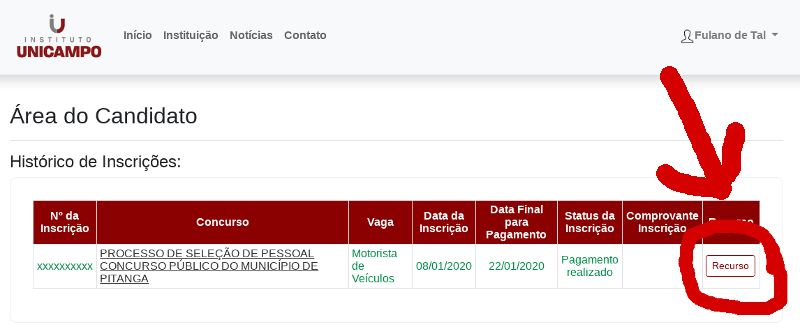 Interposição de Recurso